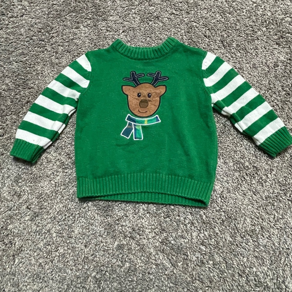 J. Khaki Boys 2 Toddler Festive Long Sleeve Pullover Sweater with reindeer decor